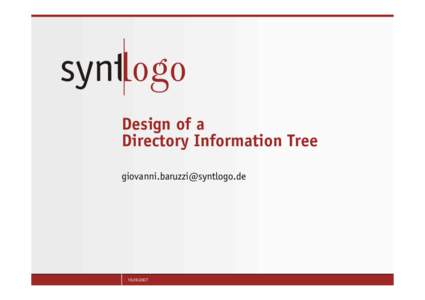 Design of a Directory Information Tree
