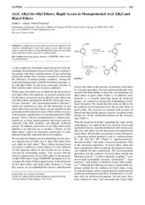 LETTER  825 Aryl, Alkyl bis-Silyl Ethers: Rapid Access to Monoprotected Aryl Alkyl and Biaryl Ethers