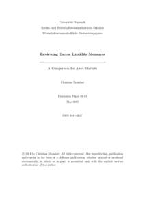Reviewing Excess Liquidity Measures - A Comparison for Asset Markets