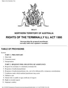 Rights of the Terminally Ill Act  DRAFT NORTHERN TERRITORY OF AUSTRALIA