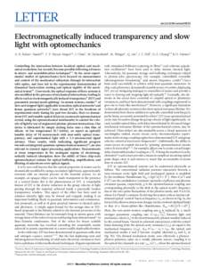 LETTER  doi:[removed]nature09933 Electromagnetically induced transparency and slow light with optomechanics