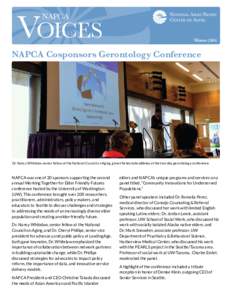 Voices NAPCA WinterNAPCA Cosponsors Gerontology Conference