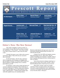 Issue Five/JuneVolume One Prescott Report A N