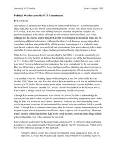 Journal of 9/11 Studies  Letters, August 2013  
