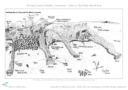 Diving Canary Islands, Lanzarote - Charco Del Palo North East  © Tony Gilbert - the author authorises you to print this map for use in your diving but not for publishing in print or online. divesitedirectory