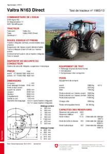 Agroscope | 2013  Valtra N163 Direct Test de tracteur no