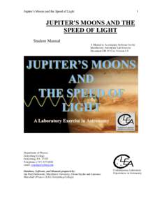Jupiter’s Moons and the Speed of Light  1 JUPITER’S MOONS AND THE SPEED OF LIGHT