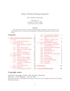 Object Oriented Design Standards The Corelinux Consortium Revision 1.2 Created on May 8, 2000 Last Revised on July 14, 2000