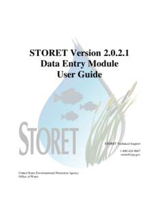 STORET Version[removed]Data Entry Module User Guide STORET Technical Support[removed]
