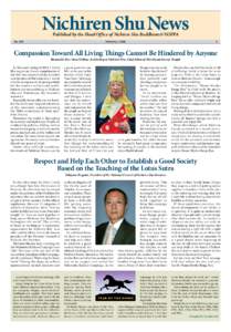 Nichiren Shu News Published by the Head Office of Nichiren Shu Buddhism & NOPPA No. 200	  February 1, 2014