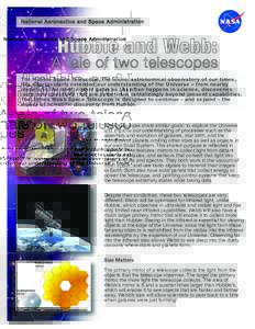 Space telescopes / European Space Agency / Telescopes / James Webb Space Telescope / Hubble Space Telescope / Space observatory / Marshall Space Flight Center / Primary mirror / NASA RealWorld-InWorld Engineering Design Challenge / Spaceflight / Spacecraft / Space