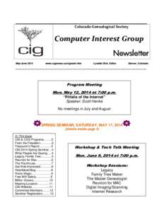 Microsoft Word - CIG Newsletter MayJun14.doc