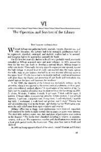 VI The Operation and Services of the Library THE LIBRARY IN OPERATION  W