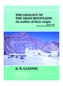 THE GEOLOGY OF THE OMAN MOUNTAINS An outline of their origin second edition, Spring[removed]list price: US$95