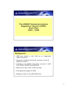 Microsoft PowerPoint[removed]Slides on ATRC Workplan 2005.ppt