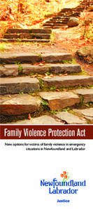 Family Violence Protection Act New options for victims of family violence in emergency situations in Newfoundland and Labrador Overview As of July 1, 2006 the Family Violence Protection Act