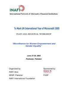 International Network of Alternative Financial Institutions  INAFI ASIA REGIONAL WORKSHOP