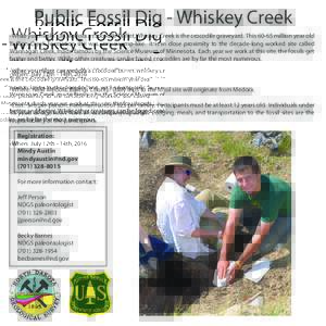 Public Fossil Dig - Whiskey Creek -While you might call Medora a crocodile buffet, Whiskey Creek is the crocodile graveyard. Thismillion year old Bullion Creek Formation site was very swamp-like. It is in close pr