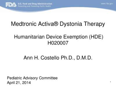Medtronic Activia Dystonia Therapy