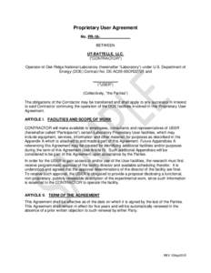 Proprietary User Agreement No. PR-16BETWEEN UT-BATTELLE, LLC. (