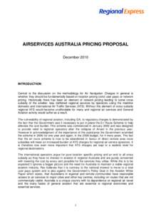 2012 Draft Pricing Proposal - Regional Express