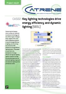 Project result  CA502 I Key lighting technologies drive energy efficiency and dynamic lighting [SEEL] Pressure by the European