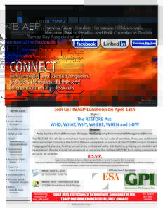 APRILJoin Us! TBAEP Luncheon on April 13th IN THIS ISSUE: