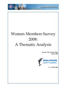 Women Member’s Survey: Thematic Report