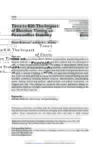 Article  Time to Kill: The Impact of Election Timing on Postconflict Stability