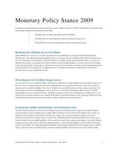 Microsoft Word - Monetary Policy Stance 2009.doc