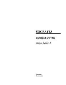 SOCRATES Compendium 1998 Lingua Action A European Commission