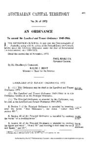 No. 36 of[removed]AN ORDINANCE To amend the Landlord and Tenant Ordinance[removed];