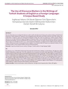 ORIGINAL ARTICLE/ÖZGÜN ARAŞTIRMA  Yükseköğretim ve Bilim Dergisi/Journal of Higher Education and Science DOI: jhes