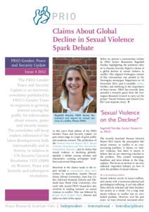 Claims About Global Decline in Sexual Violence Spark Debate PRIO Gender, Peace and Security Update