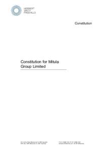 Constitution  Constitution for Mitula Group Limited  101 Collins Street Melbourne Vic 3000 Australia