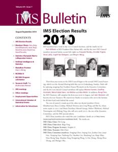 Volume 39 • Issue 7  IMS  Bulletin 1935–2010  August/September 2010