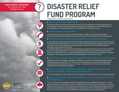 FAMILY	SERVICES	DEPARTMENT	ext.	2600  ? DISASTER	RELIEF	 FUND	PROGRAM
