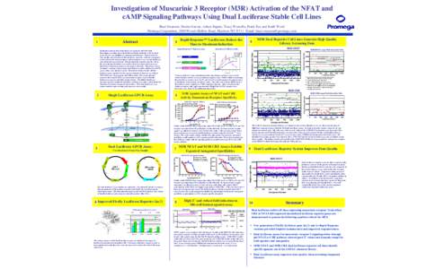 Investigation of Muscarinic 3 Receptor (M3R) Activation of the NFAT and cAMP Signaling Pathways Using Dual-Luciferase Stable Cell Lines Scientific Poster, PS034