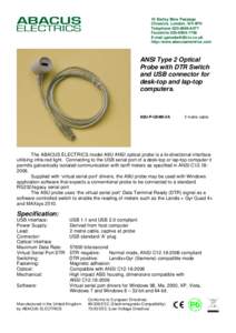 ANSI Type 2 Optical Probe with DTR switch - Specification