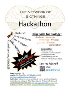 The Network of BioThings Hackathon	
   Hackers!!	
  