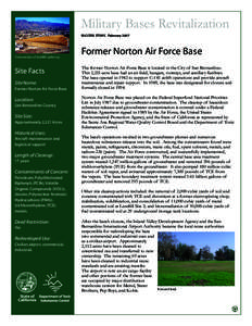 Military Bases Revitalization SUCCESS STORY, February 2007 Construction of landfill underway.  Site Facts