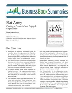 July 20, 2013  Flat Army Creating a Connected and Engaged Organization