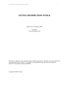 Fitting distributions with R  1 FITTING DISTRIBUTIONS WITH R