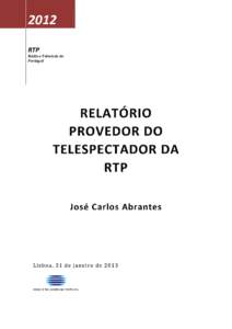 2012 RTP Rádio e Televisão de Portugal  Índice