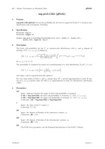 g01edc  g01 – Simple Calculations on Statistical Data nag prob f dist (g01edc) 1.