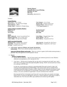 Meeting Minutes Nisqually River Council Meeting December 18, 2015 NW Trek Information: 