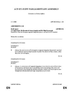 ACP-EU JOINT PARLIAMENTARY ASSEMBLY Committee on Political Affairs[removed]APP[removed]Am. 1-30