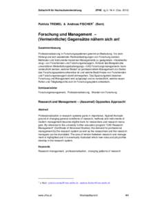 Microsoft Word - ZFHE_5.4_18_wb_TREMEL_FISCHER_Forschung-Management.doc