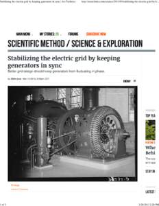 Stabilizing the electric grid by keeping generators in sync | Ars Technica  1 of 5 ▼