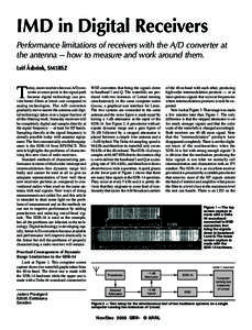 IMD in Digital Receivers Performance limitations of receivers with the A/D converter at the antenna — how to measure and work around them. Leif Åsbrink, SM5BSZ  T